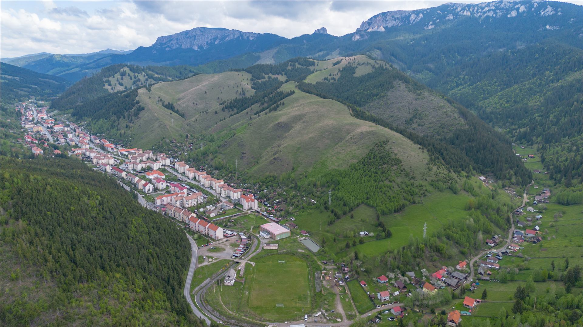 Aerial view of Balan, Harghita, Romania